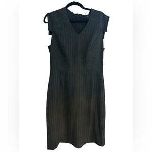 ANTONIO MELANI charcoal grey Pinstripe Midi Dress